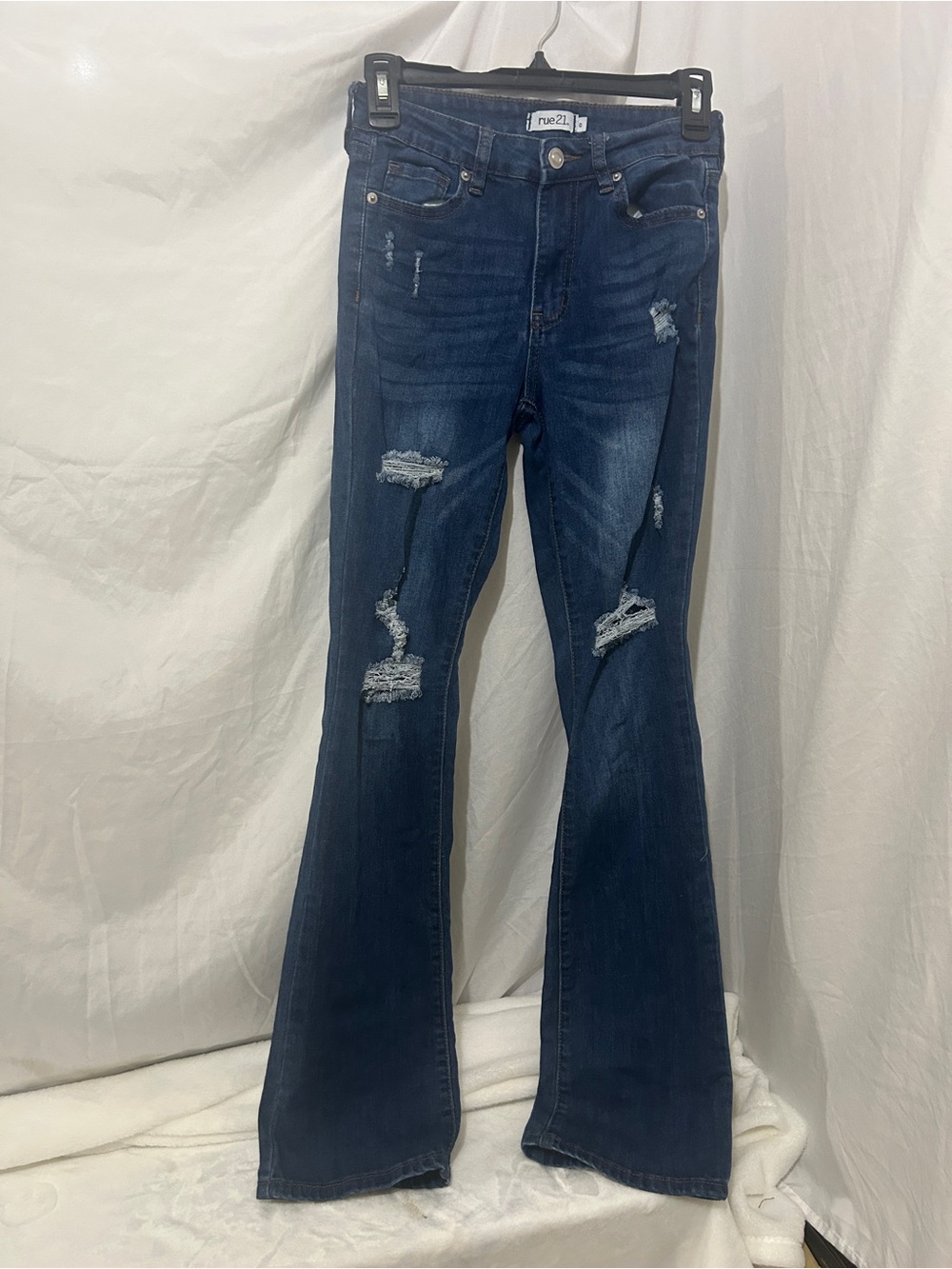 rue21 Distressed Flare Jeans Medium Wash Size 0